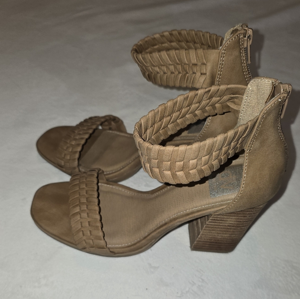 Dolce Vita Cecely Tan Braided Heels Dressy Neutral Party Evening - Picture 2 of 7